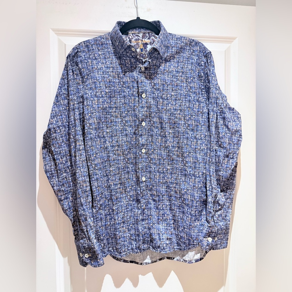 Luchiano Visconti Black Button Down Medium Great condition - Picture 1 of 10